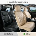 thumbnail image 6 of Coverado Full Set Covers For Cars, Waterproof Faux Leather Front and Rear Seat Protectors, Auto Cushions Universal Fit for Most Cars, Beige, 6 of 9