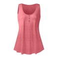 thumbnail image 5 of Ydkzymd Tank Tops for Women Clearance Pink Sleeveless Cozy Solid Color Blouses Henley Casual Button Up Tunics Plus Size Flowy Funny T Shirts Pink S, 5 of 7