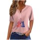 thumbnail image 2 of Fiudx Ofertas Del Día Blusa de Manga Corta Estampada a La Moda para Mujer, Blusas Informales con Cuello En V, 2 of 4