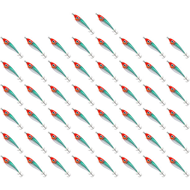 Anzuelos Calamar Señuelos Pesca Luminosos Cebo Duro para Camarones () Rojo Y Verde