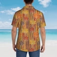 thumbnail image 4 of Fuzoiu Autumn Maple Leaf Stripes Print Hawaiian Shirt for Men, Summer Beach Casual Short Sleeve Button Down Shirts, Men’s Beach Summer Shirts with Pocket,3X-Large, 4 of 7