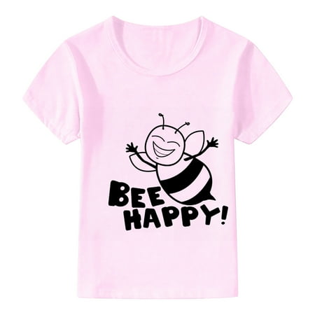 

adviicd Neutral Baby Clothes Baby Tops Summer Solid Color I AM CHASINGS HUNNIES Print Boys And Girls Tops Short Sleeved T Shirts For Boys And Girls Pink 140