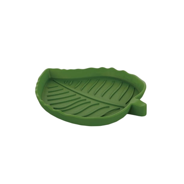 Billuyoard Alimentador de agua para reptiles en forma de hoja, tazón de comida de oruga de tamaño pequeño, cuenco de alimentación compacto Suministros de alimentación y agua para mascotas Billuyoard PT004132-00