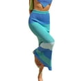 thumbnail image 2 of VISgogo Falda de punto de ropa de playa para mujer, Raya / Color sólido Cintura alta Slim Fit Hollow Summer Half Dress Prenda VISgogo moda, 2 of 9
