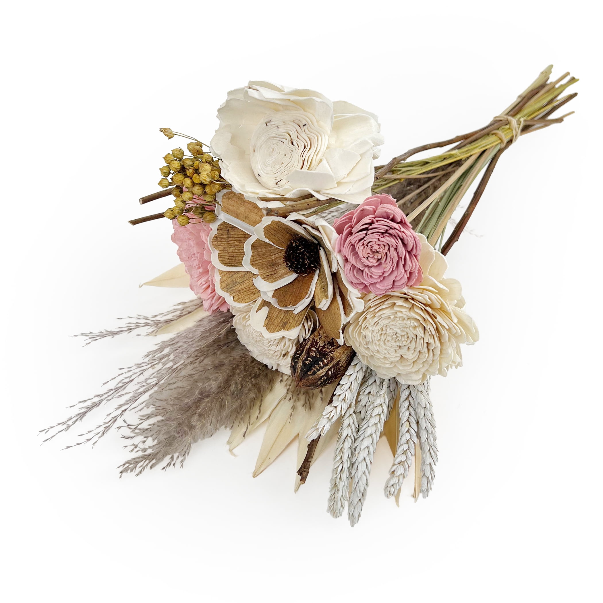 18" Botanical Avenue Luna Bouquet Blush Pink, dried flower bouquet, blush pink bouquet, boho floral arrangement, preserved flowers, neutral home décor, rustic bouquet, everlasting flowers, pampas bou
