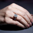 thumbnail image 6 of Rosec Jewels IGI Certified Lab Grown Diamond Emerald Cut Engagement Ring 3 Carat (E-VS1 Quality) - Diamond Ring with Hidden Halo, 18K White Gold, US 10.00, 6 of 9