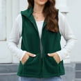 thumbnail image 2 of Kaemgyyd Womens Fuzzy Sherpa Fleece Jacket Lightweight Vest Cozy Sleeveless Cardigan Zipper Casual Outerwear with Pocket, 2 of 6