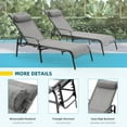 thumbnail image 5 of EROMMY Patio Chaise Lounge, Set of 2 Outdoor Lounge Chair, for Beach Pool Sunbathing Lawn Pool Lounge Chairs Outside Tanning Chairs for All Weather, 5 of 7