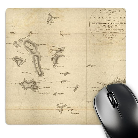 3dRose, Antique Map of Galapagos Islands- Vintage Art, MousePad