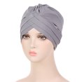 thumbnail image 4 of Prolriy Turbans for Women, Womens Casual Head Hat Cap Headwear Muslim Turban Cap Headwrap Turban Cap Head Wraps Hats for Women Grey One Size, 4 of 4