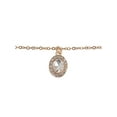 thumbnail image 3 of Time and Tru Adult Women's Gold Tone Oval Halo Crystal Delicate Metal Pendant Necklace, 3 of 5
