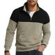thumbnail image 1 of Sudadera sin capucha para hombre, informal, a la moda, con retazos, color liso, con cremallera, manga larga y bolsillo, de poliéster, 1 of 5