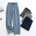 thumbnail image 2 of Men's Cotton Plaid Pajama Pants Drawstring Elastic Waistband Loungewear Long Sleep Bottoms Loose Sleep Pants, 2 of 8