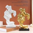 thumbnail image 5 of Kissing Lovers Resin Statues Modern Romantic Ornament Figurine Couple Art Resin Sculpture for Home Decor (White), 5 of 5