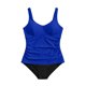 thumbnail image 3 of Conjunto de Bikini de Cintura Alta para Mujeres Traje de Baño Tankini de Correa de Color Sólido con Sujetadores Acolchados Extraíbles, Nylon + Spandex, Alto Corte Delgado, 3 of 5