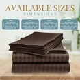 thumbnail image 3 of Elaine Karen 1800 Series - Soft Brushed Microfiber - Striped TWIN Bed Sheet Set, Mocha, 3 of 7