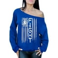 thumbnail image 1 of Awkward Styles Women's Lung Cancer Distressed American Flag Graphic Off Shoulder Tops Oversized Sweatshirt Fight White Ribbon, 1 of 4