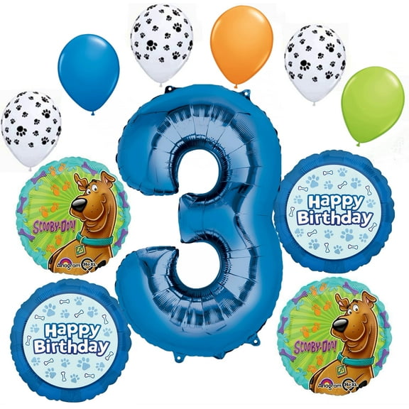 Anagram Scooby Dooby Doo 3rd Birthday Party Supplies 11 pc Balloon Bouquet Decorations