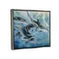 thumbnail image 3 of Stupell Industries Playful Passage Dolphins Swimming Coastal Painting Gray Floater Framed Art Print Wall Art, 3 of 6