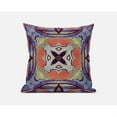 thumbnail image 2 of Pastel Floral Squares Suede Zippered Pillow with Insert Purple Orange, 2 of 3