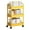Yellow, variant on Compact 3 Shelf Rolling Cart Plastic Multi Purpose Organizers Movable Bathroom Storage Shelf For Closet Bathroom Storage