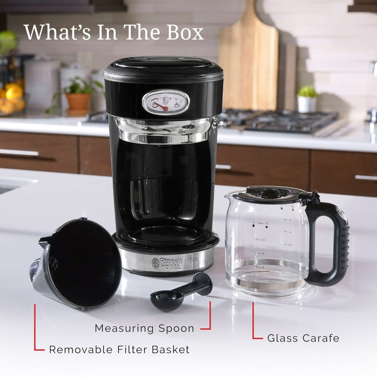 Russell Hobbs Retro Style 8-Cup Coffeemaker, Black, CM3100BKR