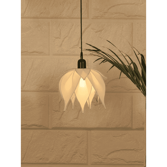 Auspicious Ivory Lotus Pendant Light