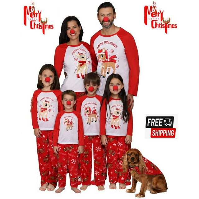 EIMELI Christmas Pajamas for Family Gingerbread Man Print