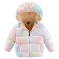 thumbnail image 4 of Povozer Toddler Baby Boys Girls Hooded Puffer Jacket Kids Thicken Warm Winter Coat Outerwear(Pink,18-24 Months), 4 of 4