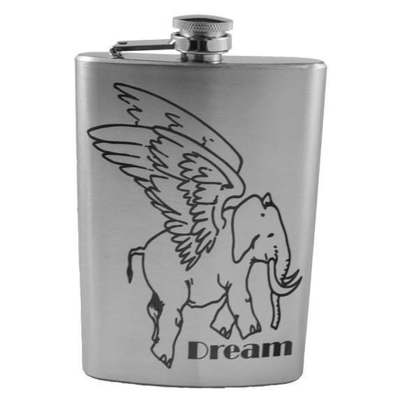 8oz Flying Elephant Flask L1