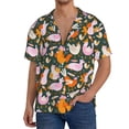 thumbnail image 3 of Haiem Roosters and Chicks Men's Casual Shirts Short Sleeve Button Down Shirts Fashion Textured Summer Beach Shirt-4X-Large, 3 of 7