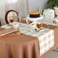 thumbnail image 6 of Table Runner 72 Inches Long for Kitchen Dining, Cream White Buffalo Check Dresser Scarf Farmhouse, Dining Table Decorations for Wedding/Parties, Farmhouse Plaid Modern Geometric 16 x 72 In, 6 of 9