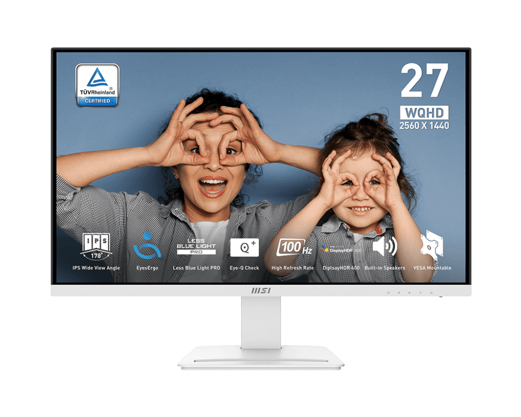 MSI 27" 2560 x 1440 (QHD) 100HZ 1ms (MPRT) / 4ms (GTG) IPS Monitor Tilt adjustable (PRO MP273QW E2)