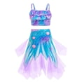 thumbnail image 6 of Glisme Bathing Suits For Girls Glitter Mesh 3 Piece Bikini Set Beachwear With Flowy Skirt Summer Beachwear For Kids Size 4-5 Years, 6 of 9