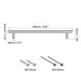 thumbnail image 2 of Uxcell 10" Length 6.3" Hole Center Stainless Steel T Bar Pull Handle 10mm Diameter, 2 of 6