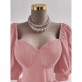 thumbnail image 6 of Plus Size Elegant Solid Color Waist Cinched Dress, Summer, 6 of 10