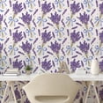 thumbnail image 2 of Ambesonne Lavender Peel & Stick Wallpaper for Home, French Country Flowers, 13"x36", Ceil Blue and Violet, 2 of 5