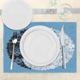 thumbnail image 3 of Ambesonne Ying Yang Place Mats Set of 4, Tao Sign Floral, Standard Size, Blue Black Grey, 3 of 6