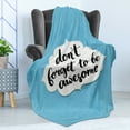 thumbnail image 4 of Wording Soft Flannel Fleece Throw Blanket, Inspirational Hand Writing Brush Strokes Background Calligraphy, Cozy Plush for Indoor and Outdoor Use, 60" x 80", Turquoise Black White, by Ambesonne, 4 of 5