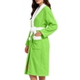 thumbnail image 7 of Ynynloco Robes for Women - Plush Fleece Kimono Bathrobe with Sash & Pockets, Full-Length Soft Warm Spa Robe College Dorm Gift, 7 of 7