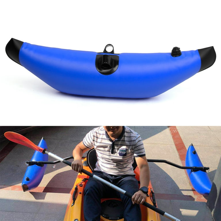 Tomshoo Kayak PVC Inflatable Outrigger Float with Sidekick Arms Rod Kayak Boat Fishing Standing Float Stabilizer System Kit, Size: 89, Blue