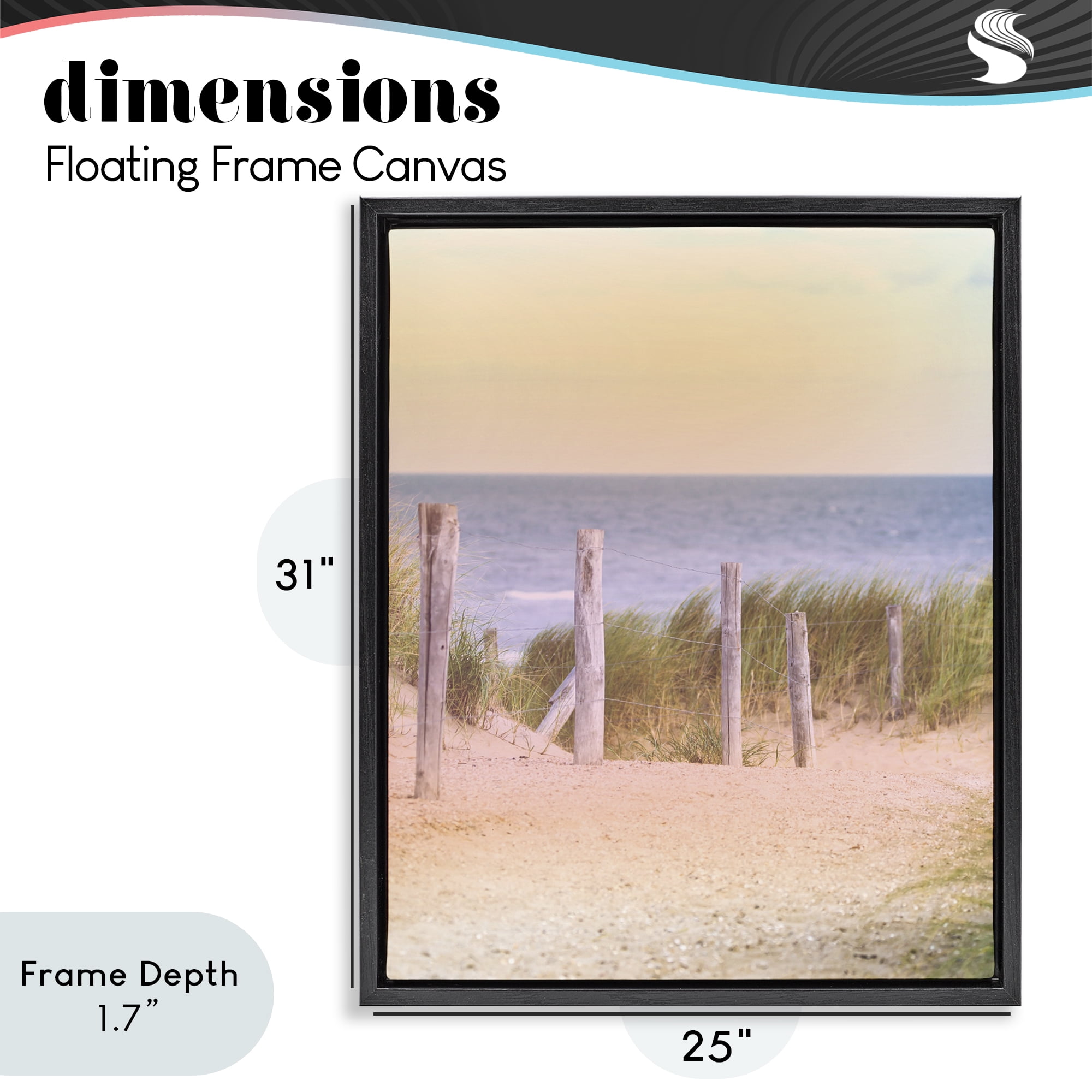 Stupell Industries Carefree Beach Vacation Black Framed Floater Canvas Wall Art, design by Marcus Prime