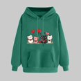 thumbnail image 2 of asdoklhq Women's V-Day Tees Ladies' Valentine's Day Printed Long Sleeved Hooded Sweatshirt One Size Larger Army Green S, 2 of 5