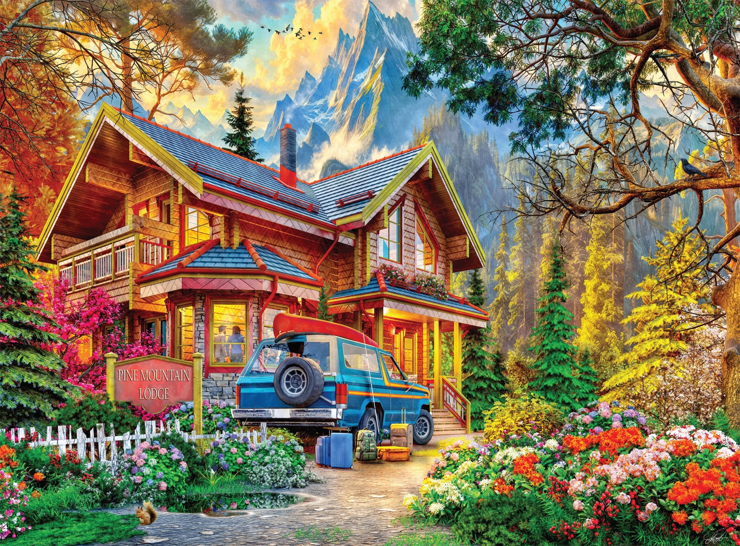 Buffalo Games Lake Mountain Hideaway 1000-Piece Interlocking Jigsaw Puzzle for Adults Ages 14-99 Years