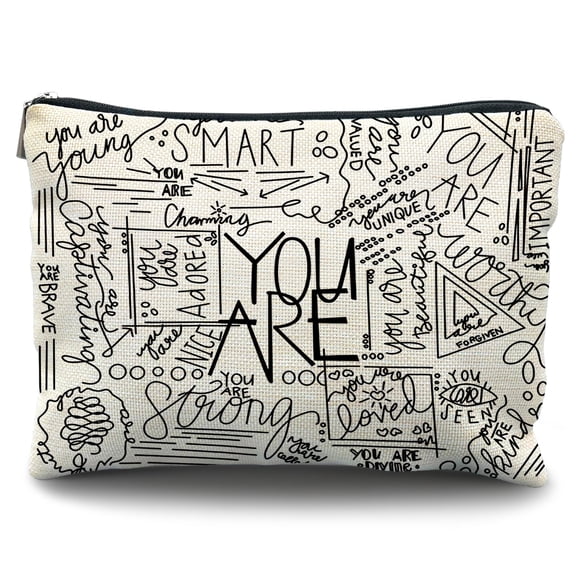 Bolsa de maquillaje Likjad de lona inspiradora para niñas adolescentes y mujeres