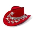 thumbnail image 4 of ibiyuan Sun Hats For Women Foldable,Western Cowboy Hat With Finish And Star Fringe Design For Country Parties Events And Themed Celebrations, 4 of 5