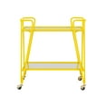 thumbnail image 3 of Linon Mia Metal and Mirrored Mid Century 2 Level Rolling Bar Cart in Yellow, 3 of 14