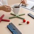 thumbnail image 4 of keepw Silica Gel Versatile And Practical Household Kitchen Insulation Mat For Pot Bowl Cup And Dish - Anti-scald And Foldable GREY RED 1, 4 of 6