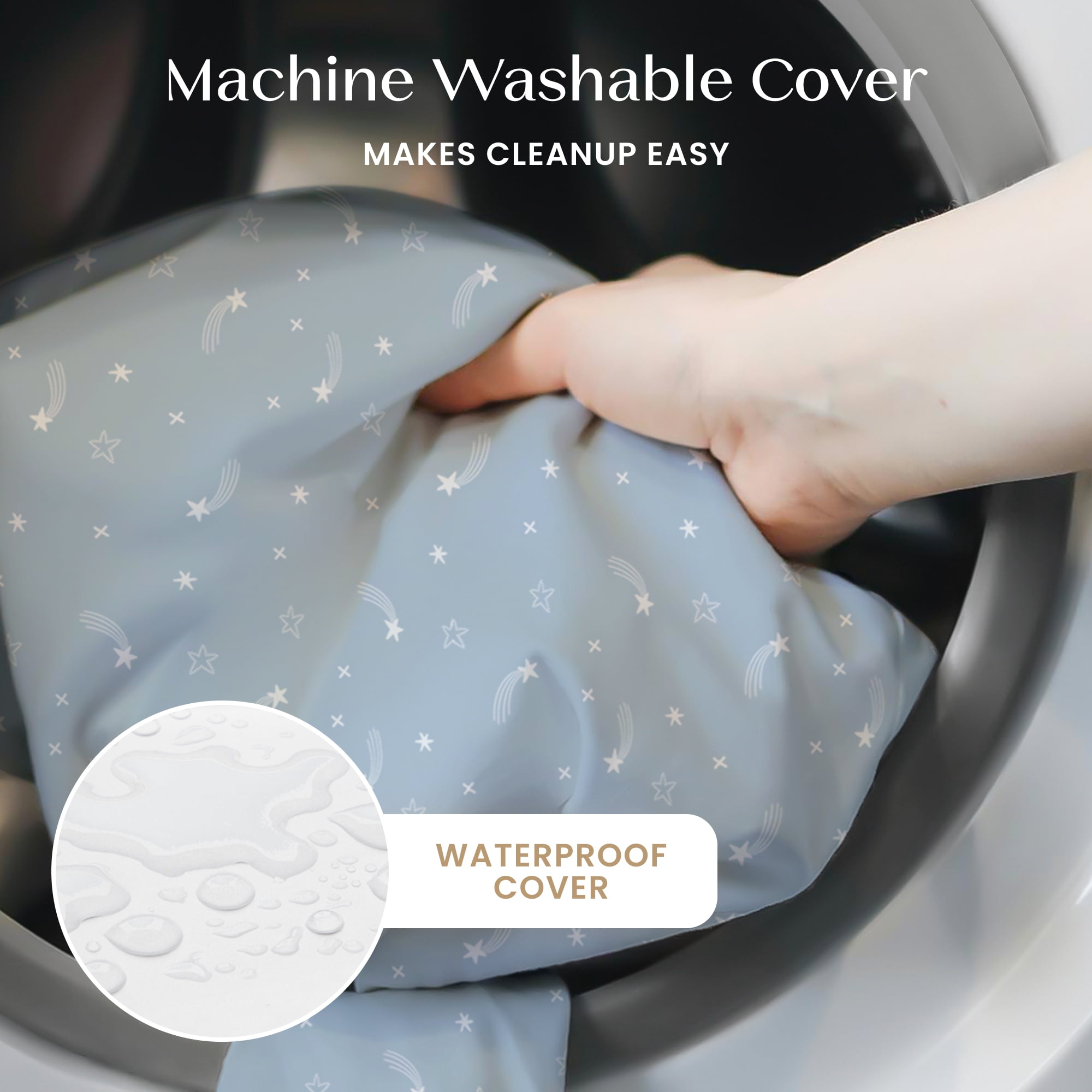 Delta Children Refresh 2-Stage Crib and Toddler Mattress - Breathable Cover and Core - Machine Washable - GREENGUARD Gold – Waterproof - Sustainably Sourced Core, Blue
