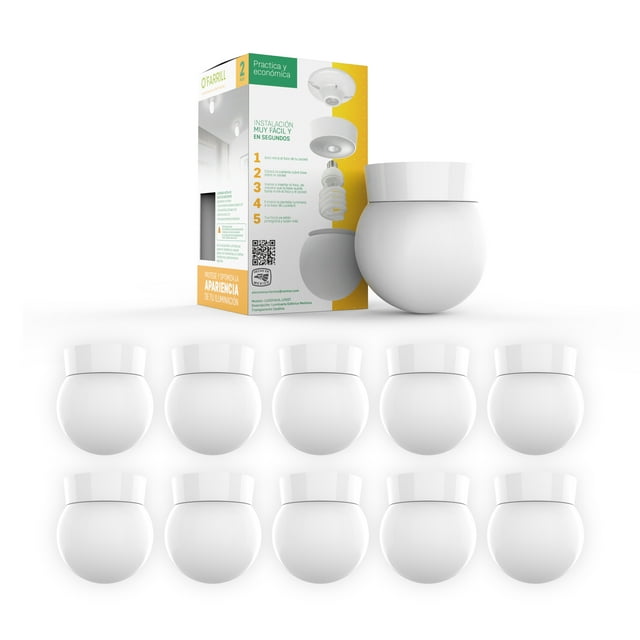 10 Pack Lámpara Esférica 15cm Diámetro Tipo Pantalla Cubre foco y Cubre socket OFARRILL MODELOS LUCEFACIL LAMPARA MODELO LUCEFACIL LF02T ESFERICO TIPO PANTALLA